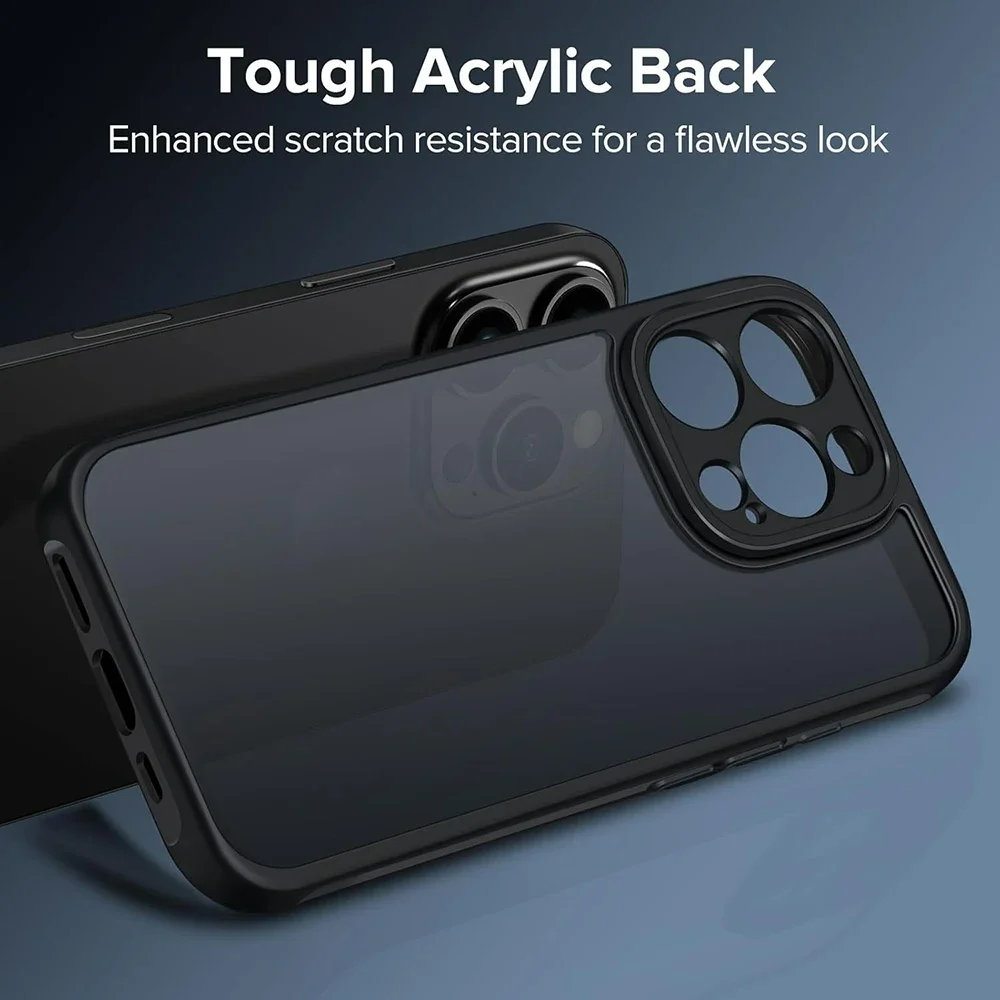 Rugged Shockproof Transparent Matte Phone Case with Hybrid Hard PC and Soft Design
