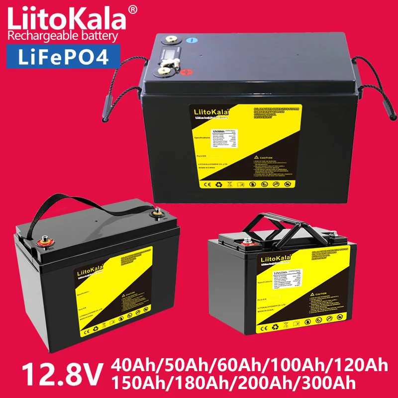 LiitoKala 12 в 300 Ач 200 ач LiFePO4 батарея 100 Ач 120 Ач 150 Ач Campers Waterproof Golf Cart Battery Off-Road Off-grid Solar energy