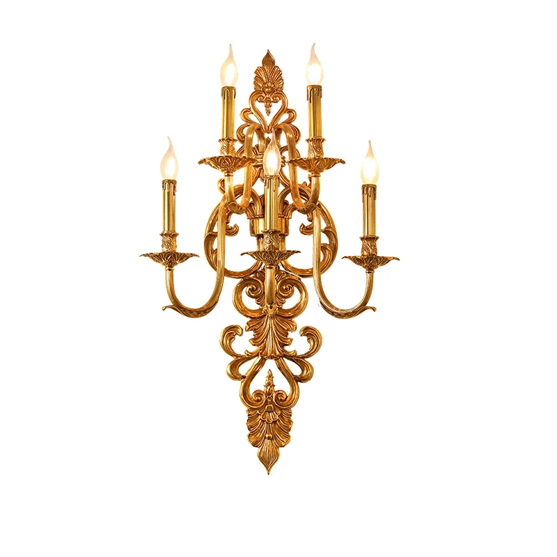 

DINGFAN French Wall Lamp Luxurious Living Room Wall Lamp Hotel Lobby Corridor All Copper Wall Lamp