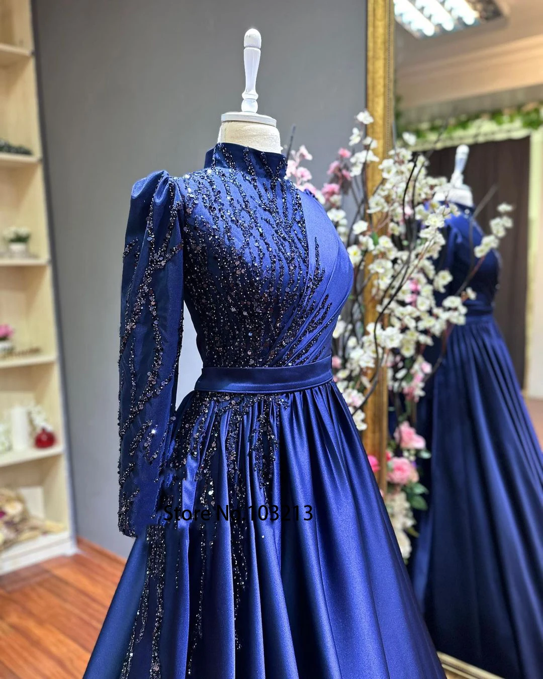 Royal Blue Velvet Long Sleeves Prom Dresses A-line High Neck Ankle Length  Saudi Arabia Women Evening Party Dress - AliExpress