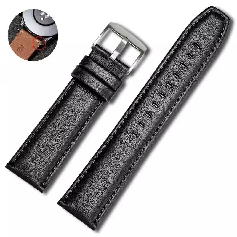 Premium Genuine Leather Watchband with Steel Pin Buckle – High-Quality Wrist Bracelet