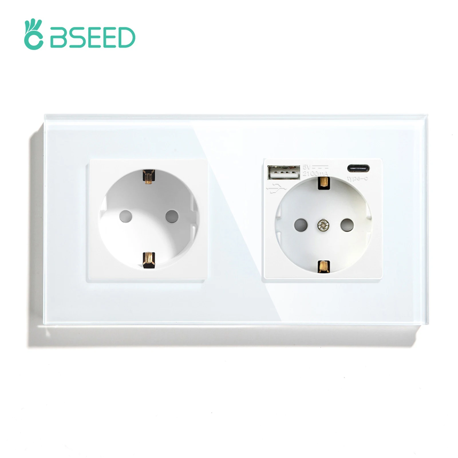 BSEED EU Standard Sockets Single Wall Socket Double Frame Socket with