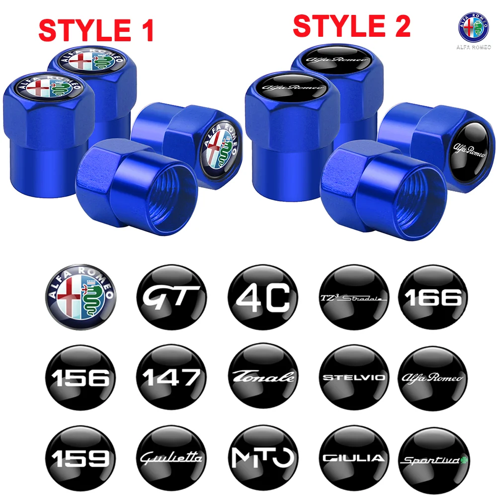 4PCS Stylish Car Tire Valve Caps Dust Covers - Premium Car Accessories