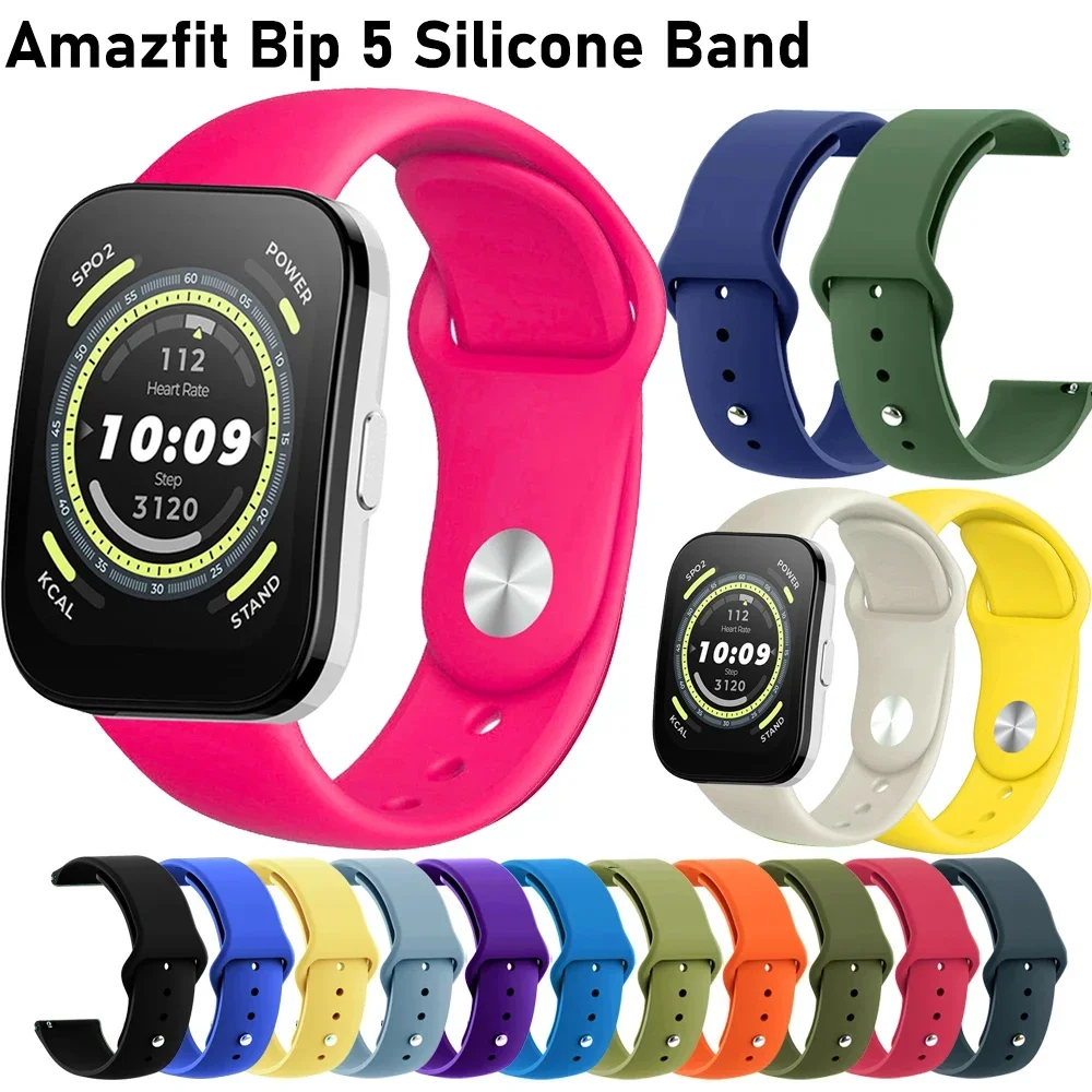Cinturino Bip 5 In Silicone Da 22Mm Per Amazfit Bip 5 Cinturino Di Ricambio Per Cinturino Cinturino Morbido Cinturino Amazfit Bip5