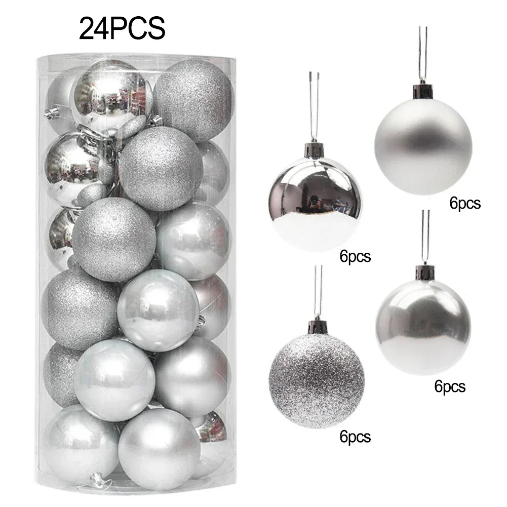 thumbnail image 1 of Adornos navideños de 3 cm, bolas de plástico colgantes, juego de decoraciones para árboles de Navidad, para fiestas, bodas, hogar, regalos para bebés, juguetes, 1 of 4