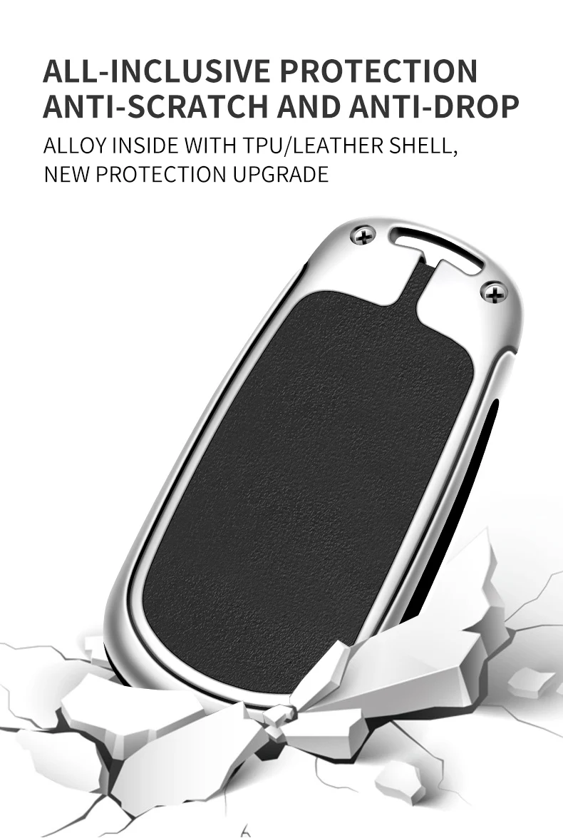 Custodia per chiave a scatto per auto in pelle metallica per Buick VERANO ENCORE GX GL6 2018 - 2020 per Opel Vauxhall Astra K Corsa Protector - S8cf637f83abc4f218f553e2fe72a3d2aS