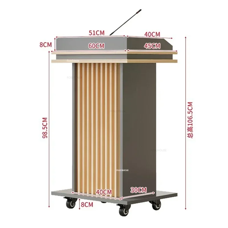 Small Church Pulpit Creative Wooden Reception Desks Modern Front Desk Welcome Desk Restaurant Shopping Guide with Wheels