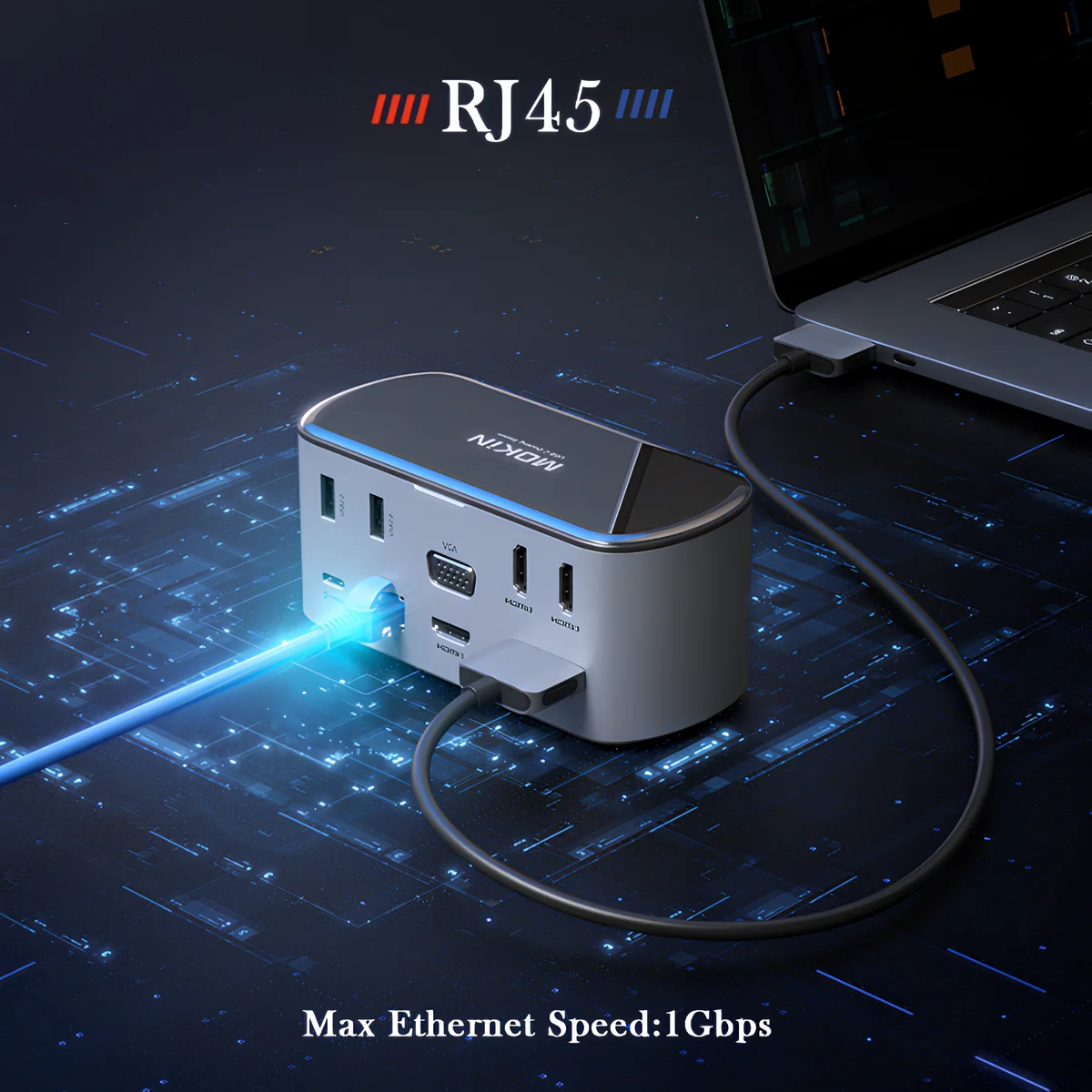 MacBook Air/Pro, iPad, Thunderbolt ƮϿ MOKiN 16ġ 1/2 ŷ ̼ - USB3.0, Type-C 3.0, PD 100W, SD, , SSD M.2