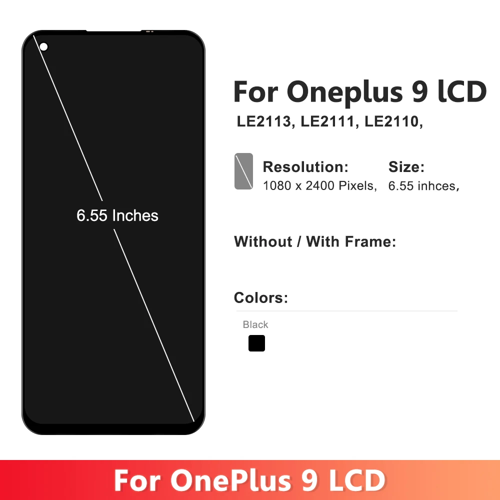  ִ LCD ġ ũ Ÿ ÷ ü , AMOLED ÷, OnePlus 9 LE2113, 1 + 9 ũ LE2111