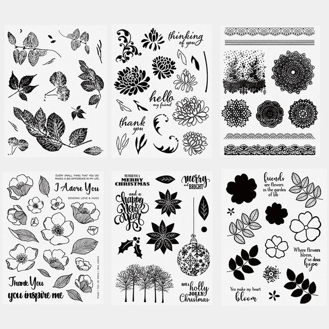 Flower-Leaves Clear Stamps Silicone Stamps for DIY Cards Making-Decor -  AliExpress