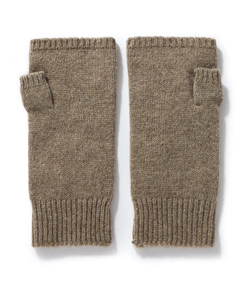 Gestrickte Fäustlinge aus reiner Wolle, Herbst-Winter, fingerlose Handschuhe, Zopfmuster, nahtlos, bequem, warm, 100er Wolle, Daumenloch-Fäustlinge, Unisex – Detail 11