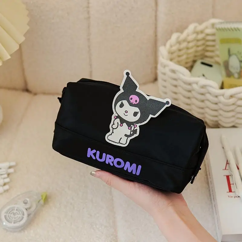 

Карандаш из нейлонового материала Kawaii Sanrios, Женский карандаш большой емкости и милый карандаш Kuromi My Melody почтовый унисекс, школьный пенал, подарки