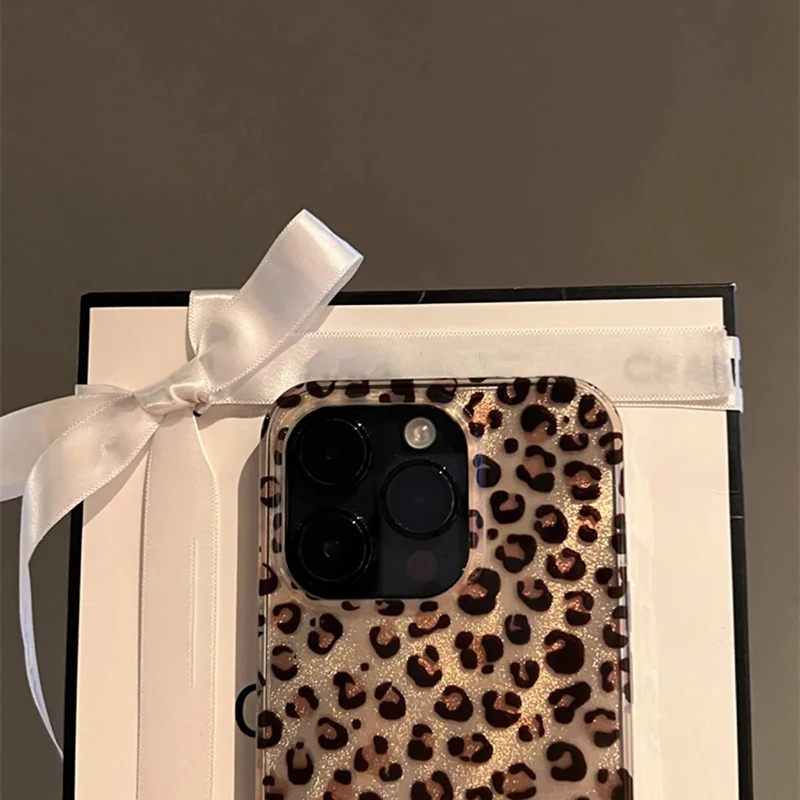 Luxury Stylish Leopard Print Shockproof Phone Case – Soft Back Cover