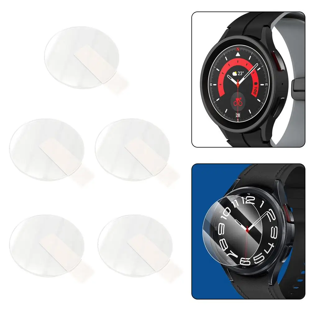 

5pcs Tempered Glass For Samsung Galaxy Watch 6 40mm 44mm HD Screen Protector Film Anti-Scratch For Watch 6 Classic 43mm 47m O3B6