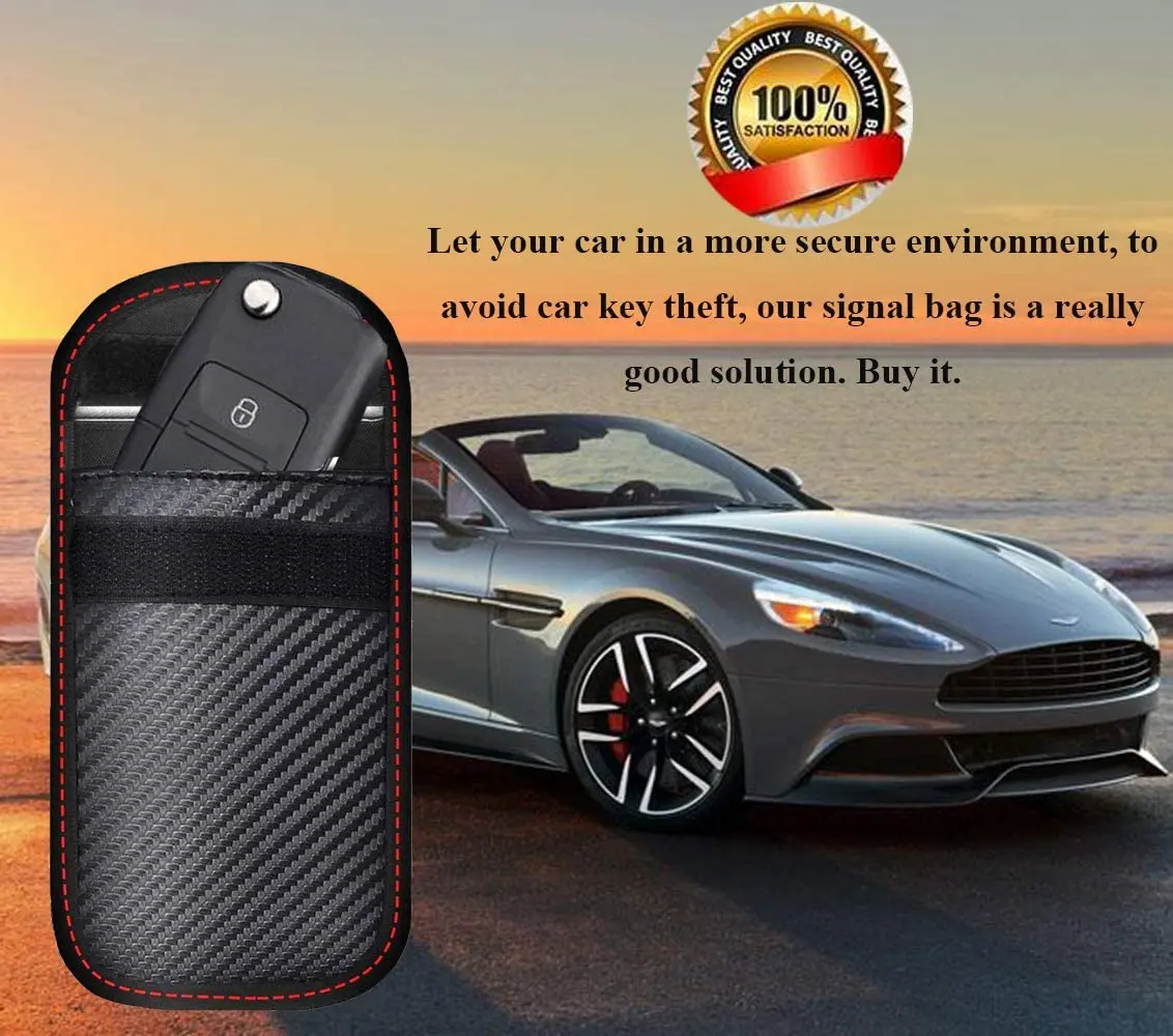 Car Key Blocker Faraday Card Car Keys Case FOB Signal Blocker Bag RFID Shielding Key Credit Card Bags Organizer for Privacy Protection