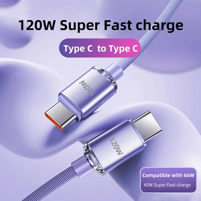 120W 7A Type C to Type C Cable For Iphone 15 Xiaomi Oneplus Mobile Phone Fast Charge USB C Cable Type C Quick Data Charger Cords - Image 4