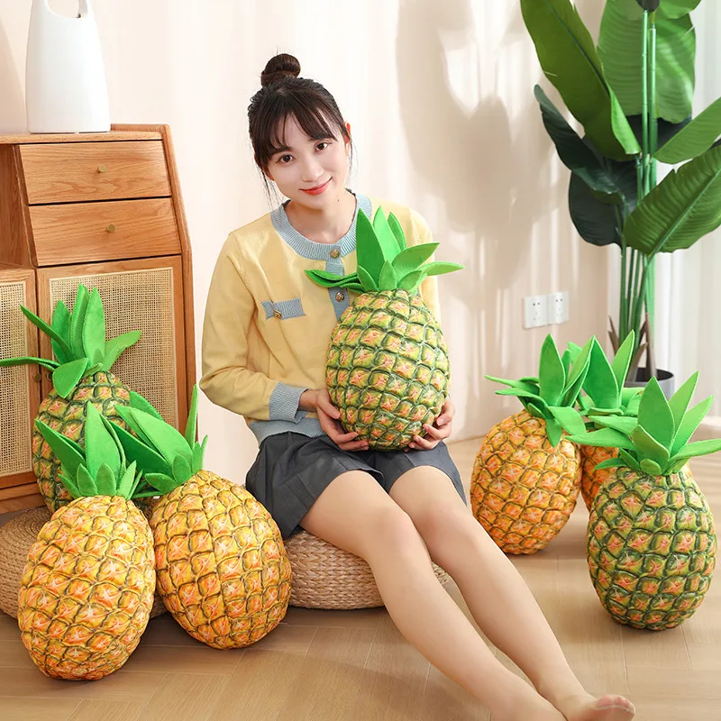 48cm Kawaii Creative Pineapple Fruite Plush Toy Cute Stuffed Plant Fruites Plushies Doll Soft Throw Pillow for Girls Kids Gifts dvotinst newborn baby girls photography props butterfly feather outfit headband pillow fotografia studio shooting photo props