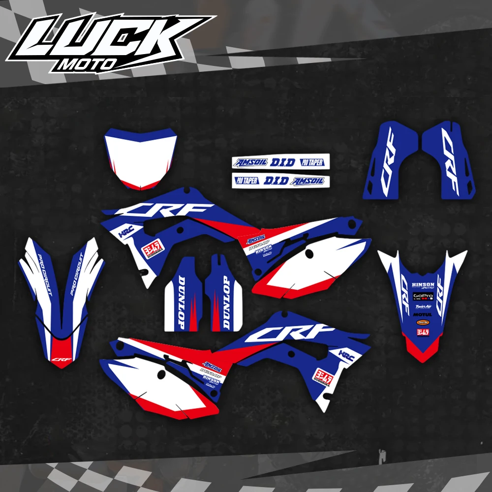 LUCKMOTO Graphics Backgrounds Decals Stickers kits for for Honda CRF 250R 450R 2017 2018 2019 2020 Motocross Decals mxgp 2020 the official motocross videogame pc