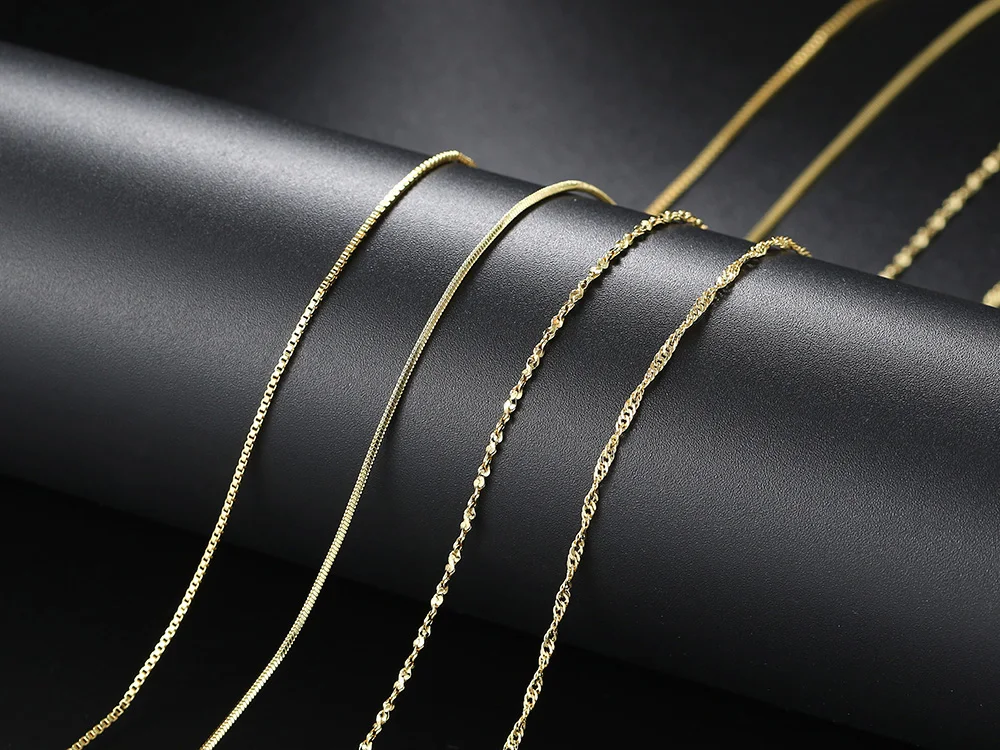 Einfache Kette Halskette für Frauen Gold Farbe Wasser-welle Schlange Box Kette Schlüsselbein Choker Schmuck auf Den Hals Großhandel c002 – Detail 2