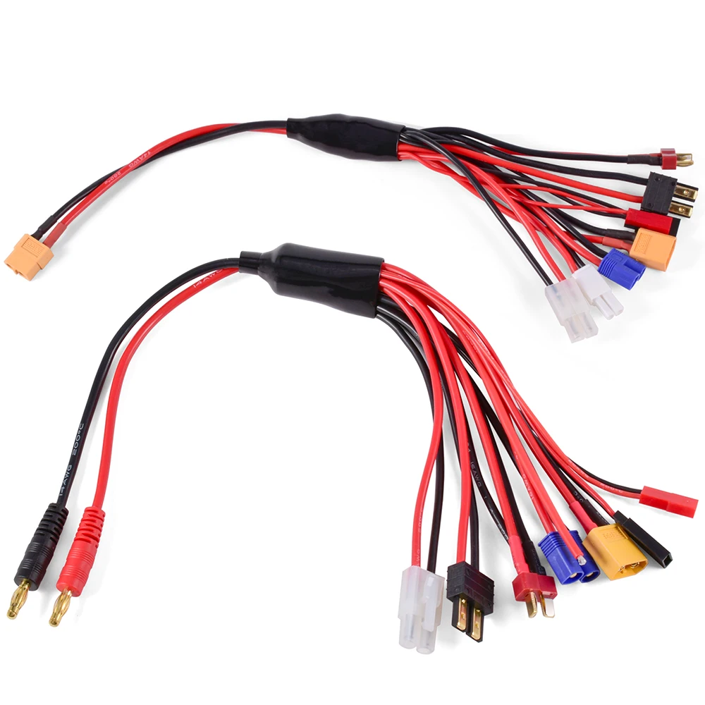 S8cf6b7d056274a86b05dbbf8d7f76f239 RC Charger Adapter Connector 8 In 1 Charger 4.0mm Banana XT60 TRX Tamiya Lipo for RC Car Drone Imax B6 B6AC Battery Cable