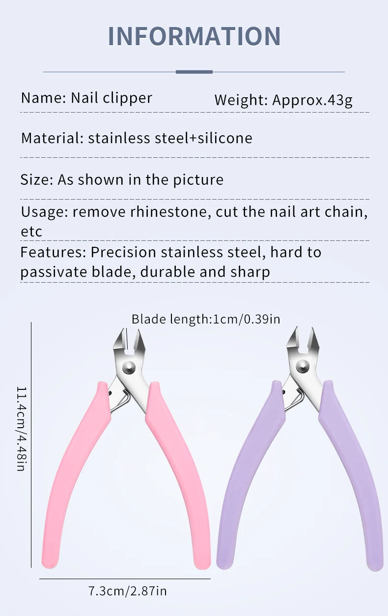 1pc Neue Flache Nase Nagel Edelsteine Entfernung Zange Metall Kette Schneiden Zirkon Schmuck Hohe Kraft Cutter Kleine Clipper für entfernen Diamant – Detail 10