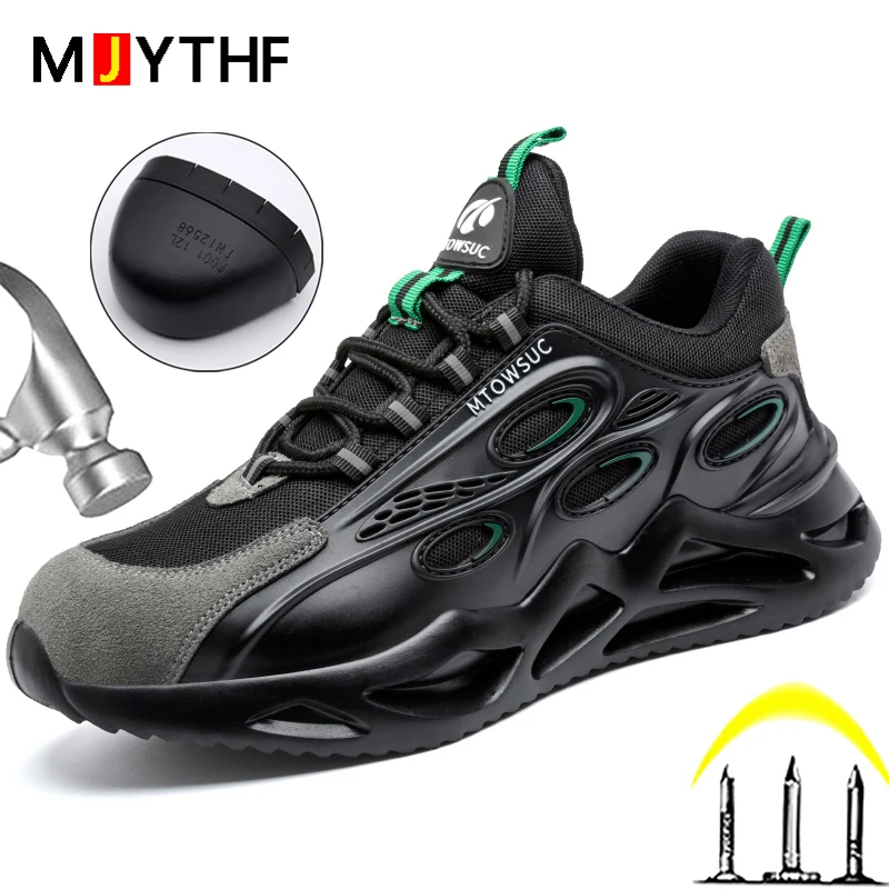 

Fashion Safety Shoes Men New Work Sneakers Anti-smash Anti-puncture Men Work Shoes Lightweight Sport Casual Protective Shoes