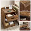 Nightstand with Charging Station, Bed Side Table with USB Ports and Outlets, Drawer 6