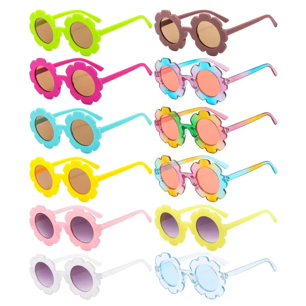 

Kids Sunflower Sunglasses Children Round Flower Sun Glasses Outdoor Sun Protection Eyewear Novel Disco Festival Party Shades