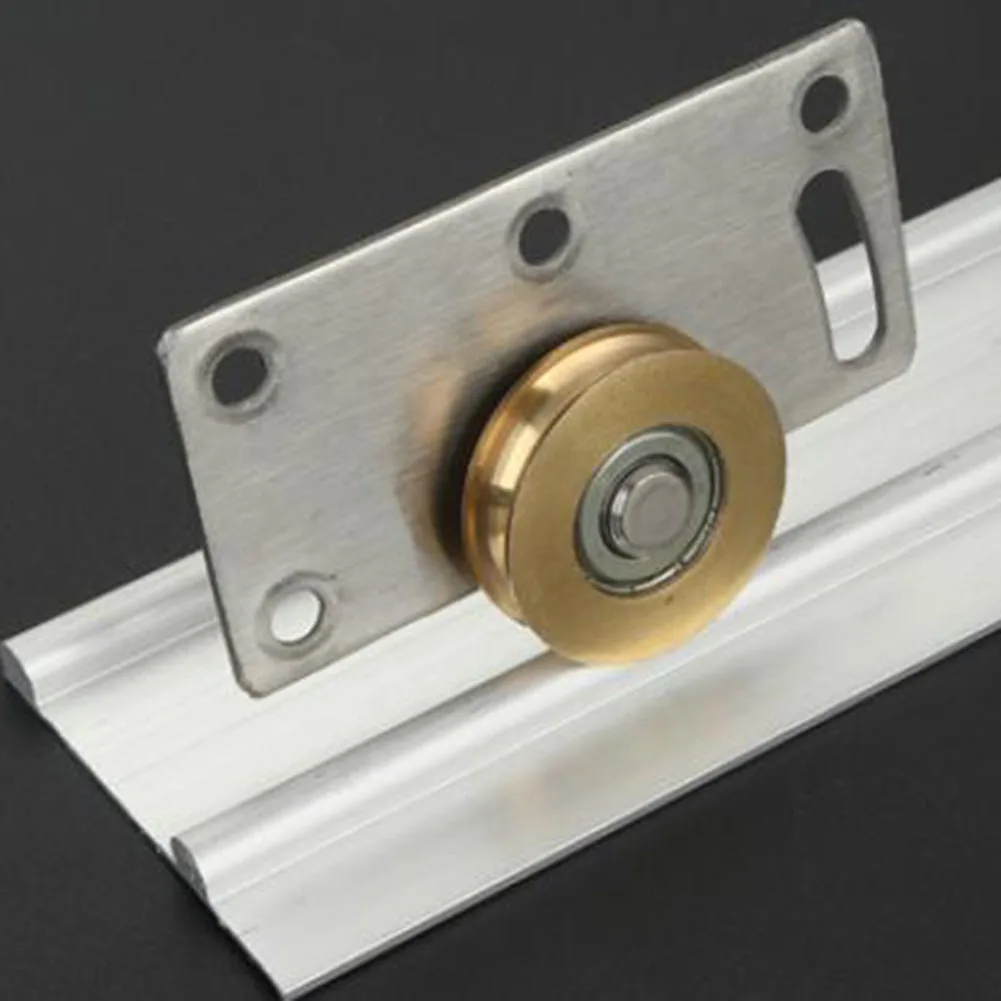1set Stainless Steel Pulley Heavy Duty Sliding Door Wheels Pulleys Rollers Runners For Cupboard Cabinet Funiture Accessories