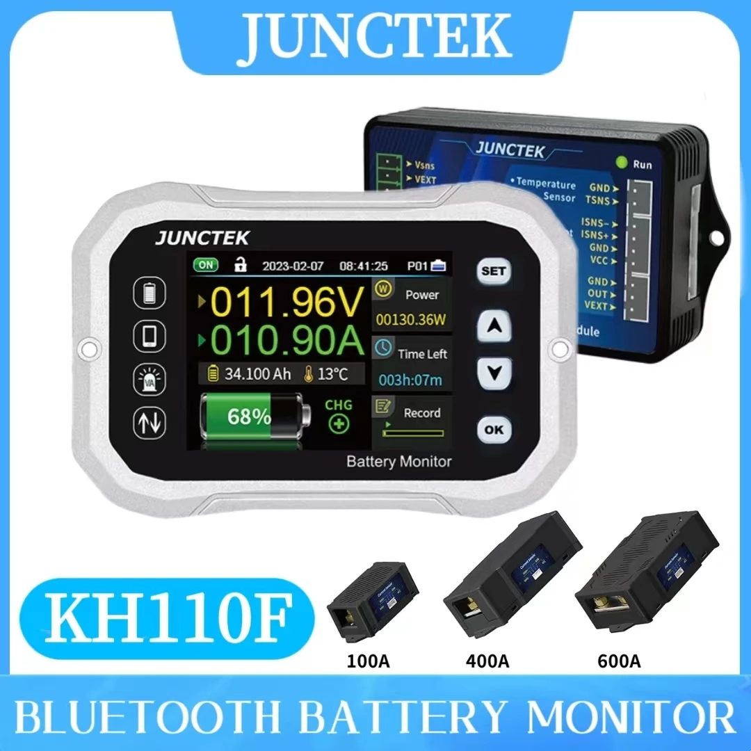 Bluetooth Battery Monitor KH110F Battery Tester DC 120V 100A Gauge Voltage Current VA Capacity Indicator KH140F/KH160F