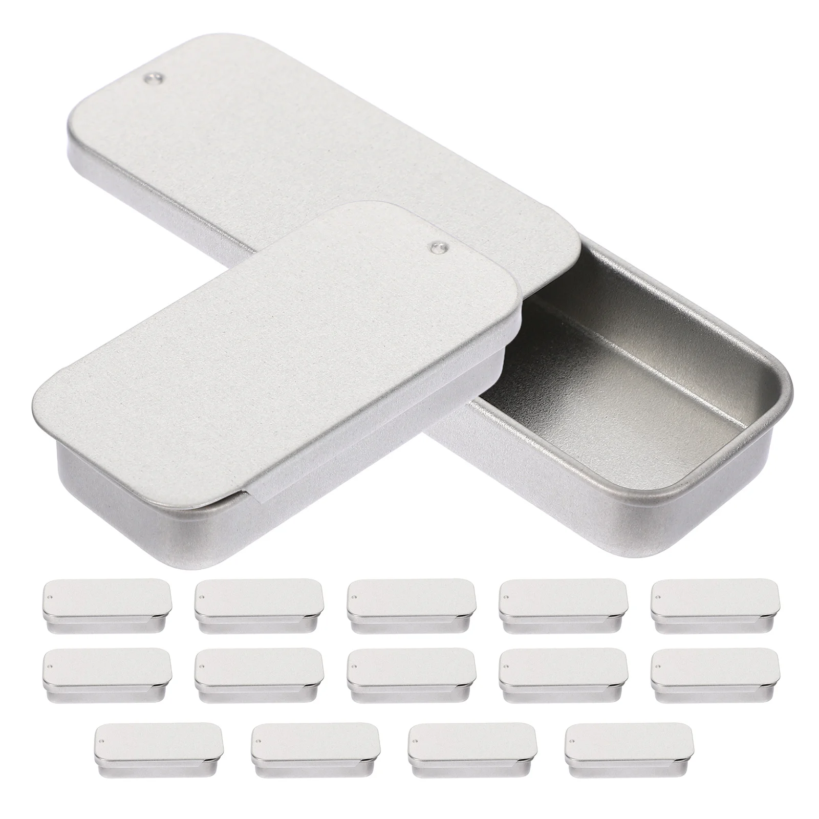 

Metal Tin Casees Perfume Balm Boxes Rectangular Tinplate Money Coin Candy Key Business Card Storage Boxes Push Lid