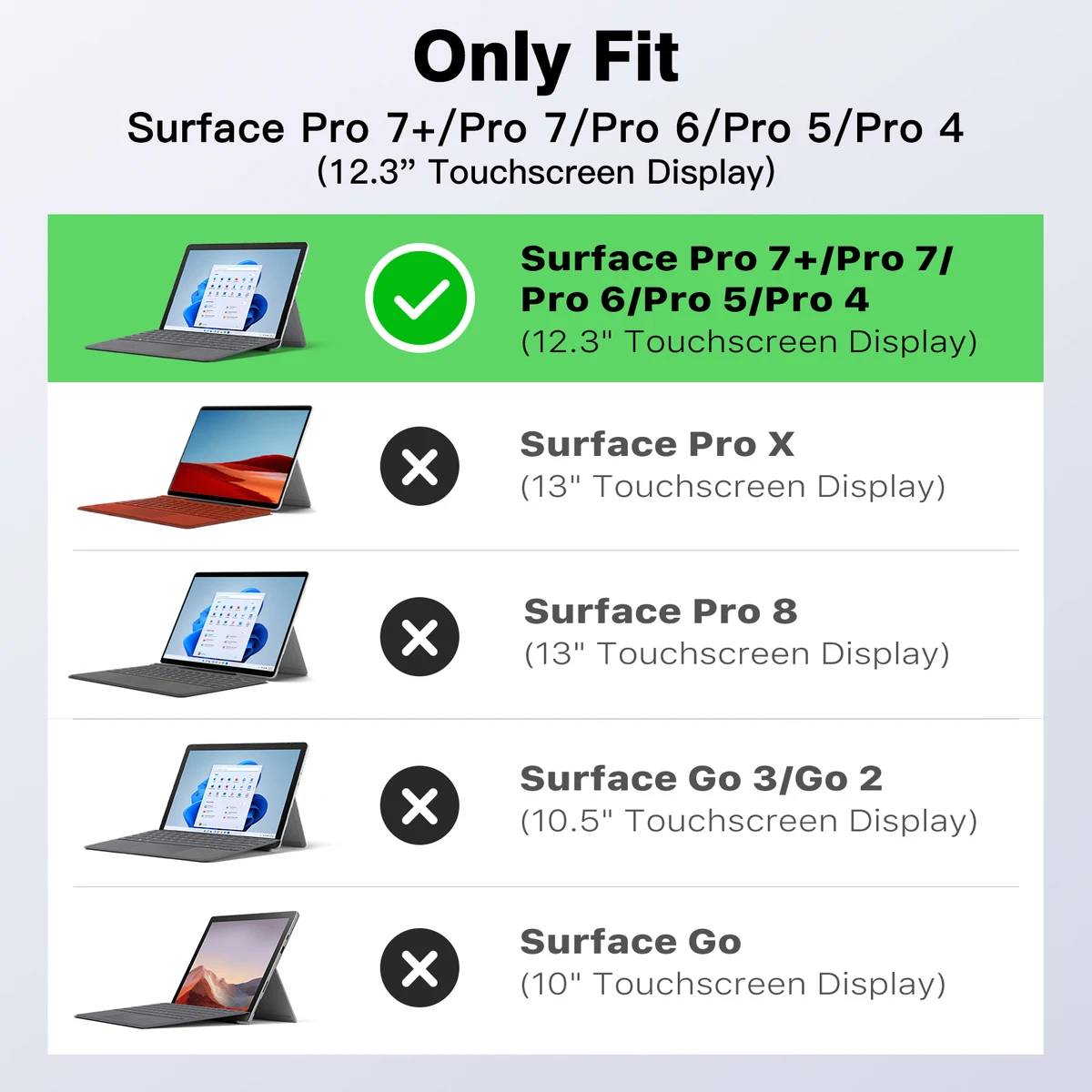 Casing untuk for Surface Pro 7 Plus Pro7 6 5 4 LTE All-in-One Rugged Cover Case with Pen Holder Kickstand Protective Case — view 2