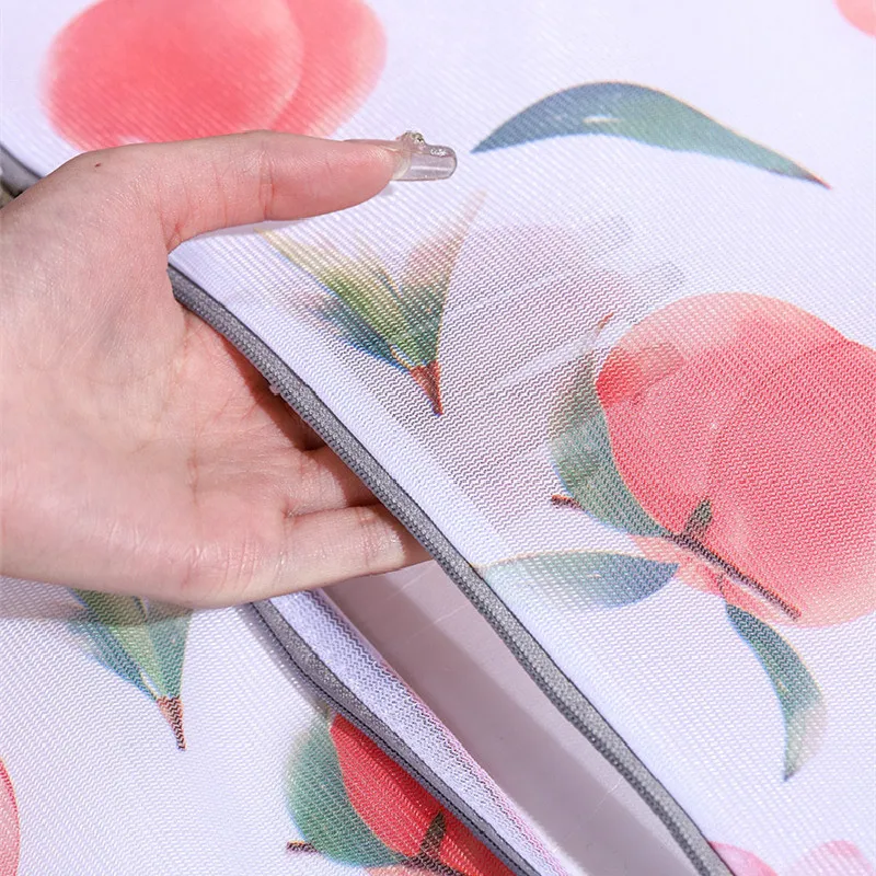 Peach Printing Laundry Bags for Washing Machine Dirty Clothes Wash Bag Travel Organizer Underwear Laundry Basket Bra Washing Bag 4