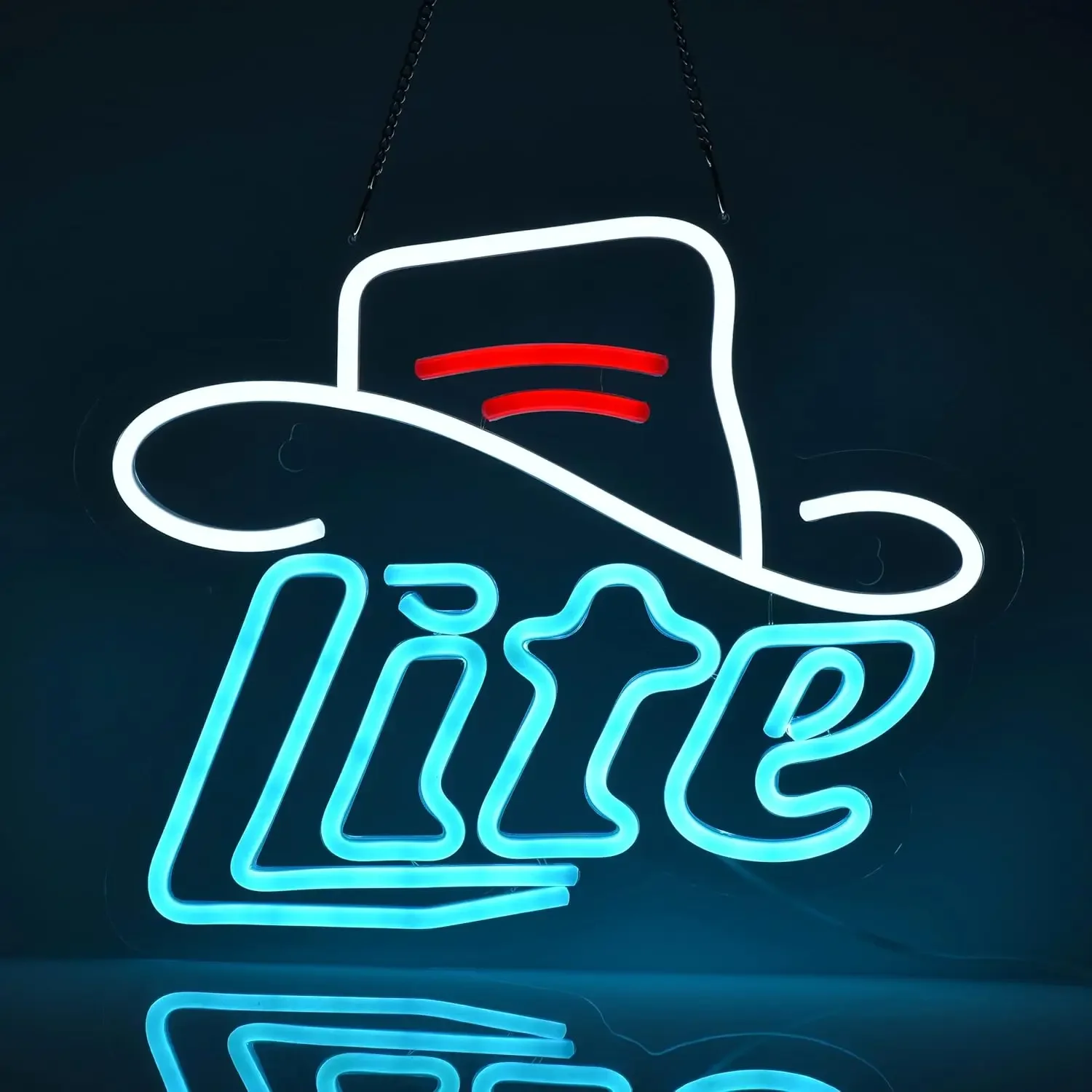 Cowboy hat Neon Sign LED Neon Light Sign,for wall decor Beer Bar Home Bedroom man cave Bedside Table Decoration ,Gifts-27.9*33CM