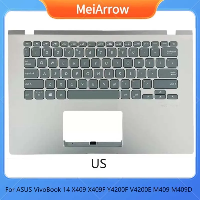 

MEIARROW New/org For Asus Vivobook 14 X409 X409F Y4200F V4200E M409 M409D palmrest US keyboard upper cover,Silver