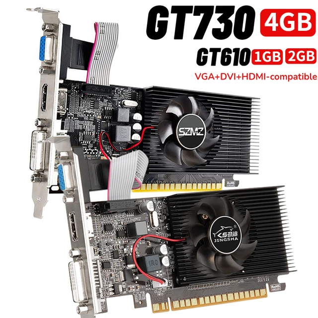 GT730 4GB DDR3 Video Card GT 730 Graphics Card HD VGA DVI Port PCI-E2.0 16X  Computer Gaming Graphics Cards Mute Fan GT610 1G/2G