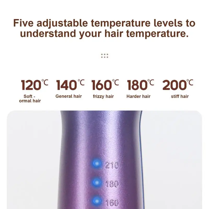 Waver Curling Iron 5 Temp Settings Ceramic Curling Wand Fast Heating Wavy Hair Curler Anti-Scald Hair Tool for All Types