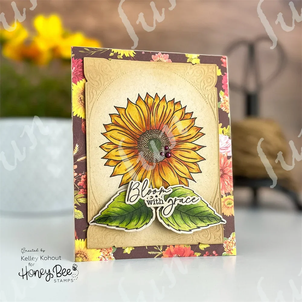 Blessings of Fall Dies and Stamps Festive Halloween Bloom Florals Layered Stencils Embossed Scrapbook Cutting Crafts