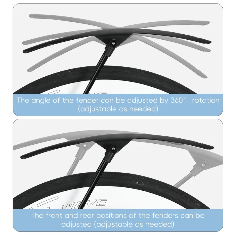 WEST BIKING Road Bike Fender Aerodynamic Lightweight Bicycle Mudguard Set Adjustable Front Rear Mud Protector Bike Accessories