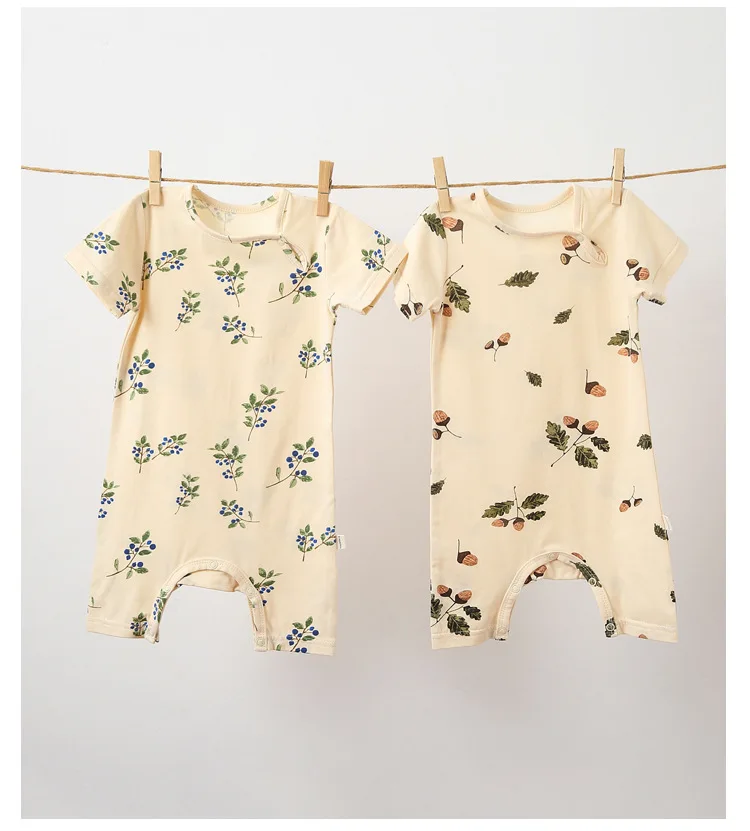 Baby Bodysuits expensive Yg Newborn Tight Jumpsuit Boys' Summer Clothes Girls' Cotton Foreign Style Printed Thin Baby Short Sleeve Jumpsuit Summer Style bulk baby bodysuits	