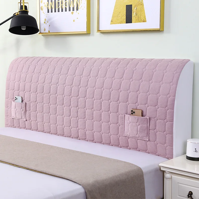High Grade All-inclusive Headboard Cover Velvet Quilted Bed Head Cover Soft Smooth Bedroom Backrest Dust Protector
