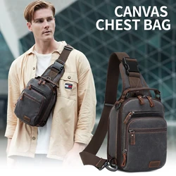 Nerlion Sling Backpack Chest Sling Bag for Men Waxed Canvas Crossbody Bag Water Resistant Shoulder Bag Casual Daypack