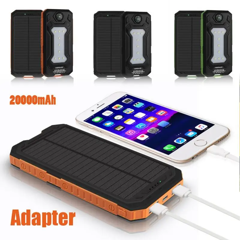 

Внешний аккумулятор на солнечной батарее с 2-мя USB-портами, 200000 мАч