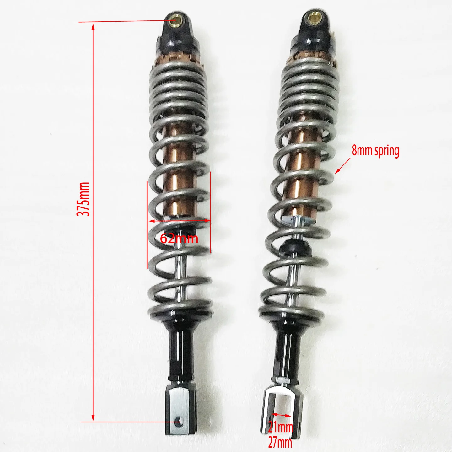 

375mm 27mm Frok Universal Motorcycle Shock Absorber Rear Suspension for Honda Yamaha Suzuki Kawasaki KTM Bikes Gokart ATV Quad