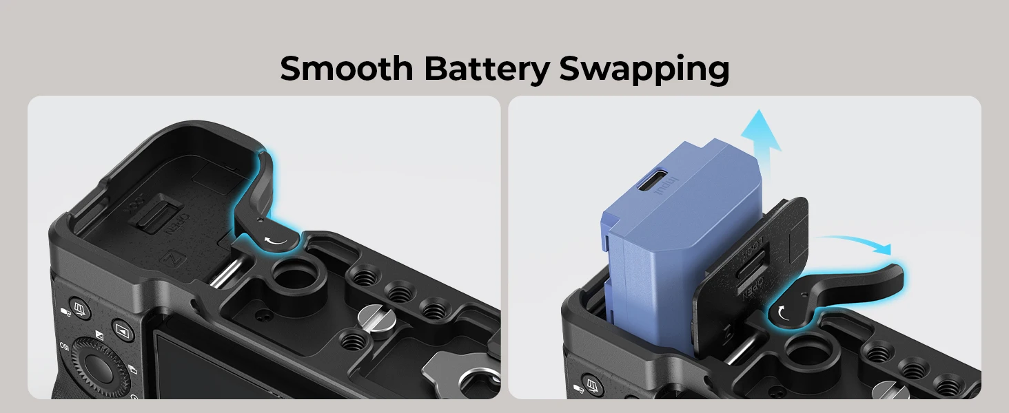 ZV-E10 II Bottom Mount Plate for Sony ZV-E10 II w Arca-Swiss Quick Release Plate