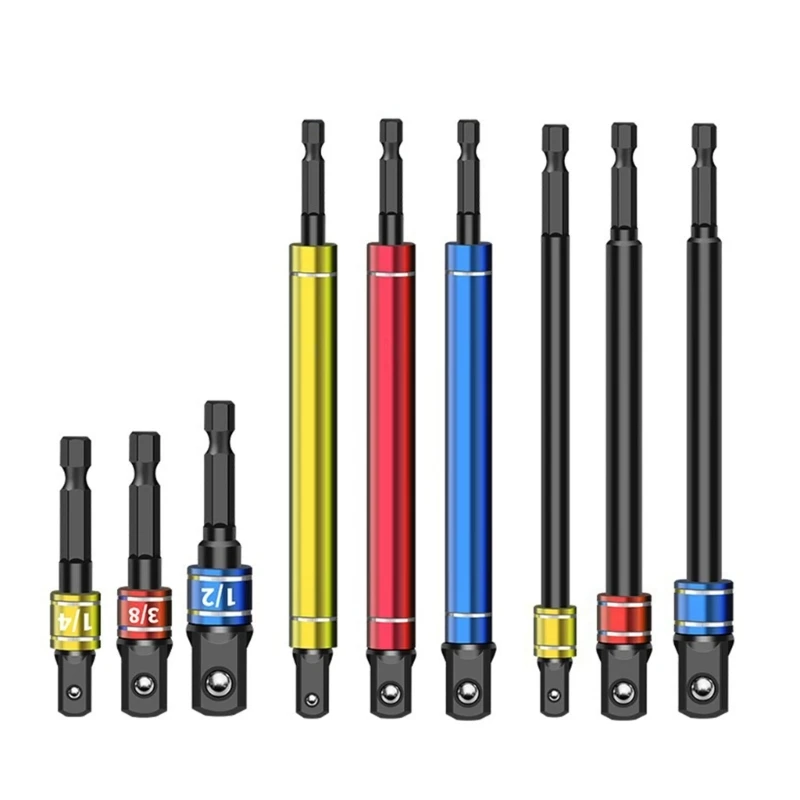 

652F 3Pieces 1/4 3/8 1/2" Socket WrenchImpact Socket Adapters Set Tool Extension Drill Adapters Bit Set Husband Dad Gift