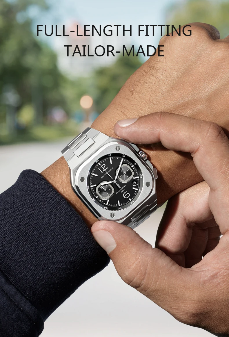 Specht & Sohne Quartz Relógios Masculinos Relógios Desportivos Impermeáveis Pulseira de Borracha Sapphire Marca de Luxo Moda 50m - Image 4