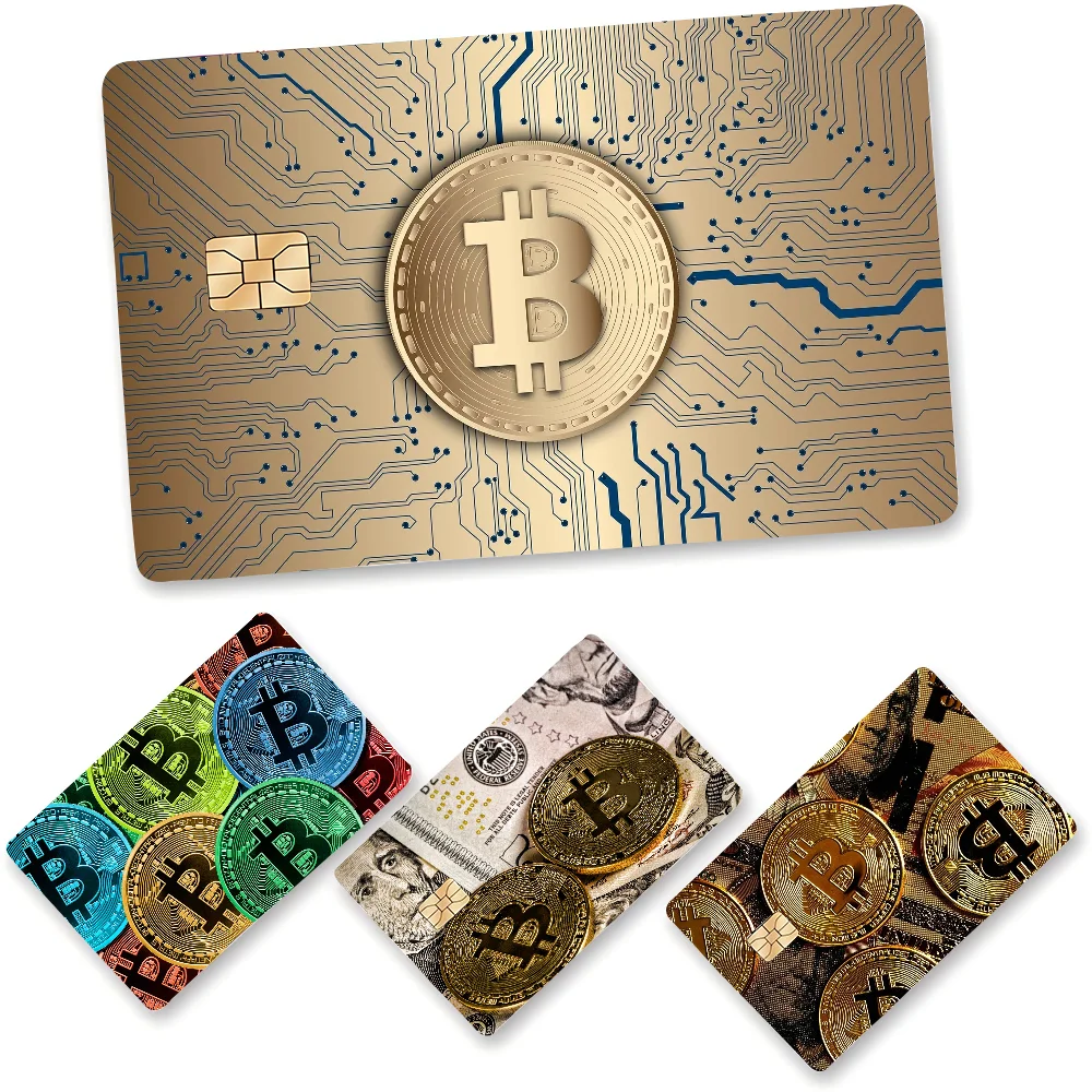 Bitcoin Cartoon Credit Card Skin Stickers for Bank Card Bus Metro Sticker Waterproof Women Gift