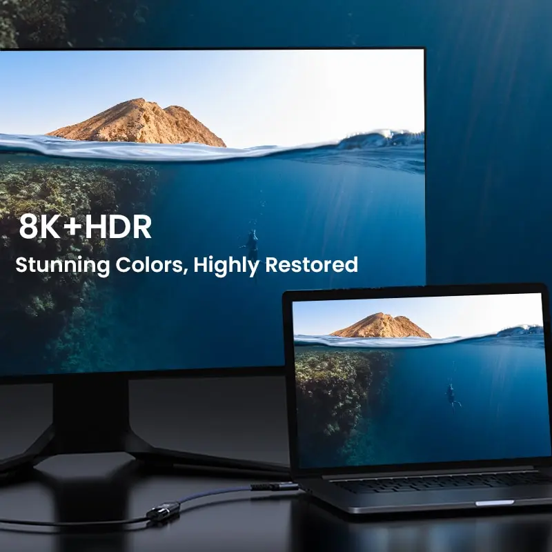 HDMI 2.1 8K Male to Female Cable HDMI Extension Braided Cord 8K@60Hz 4K@240Hz Extender Adapter for Roku TV PS5 HDTV Blu-ray — view 5