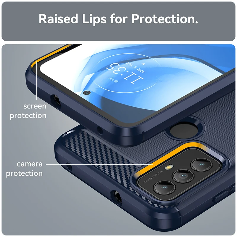 Luxury Silicone Shockproof Carbon Fiber Soft Case Cover